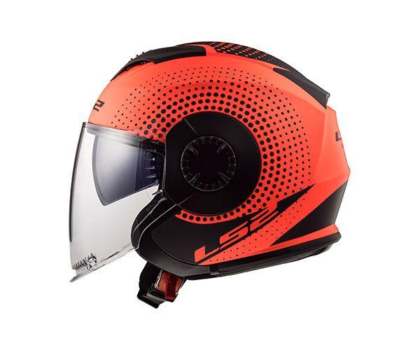 Capacete LS2 Aberto Verso Spin Laranja Fosco Masculino e Feminino